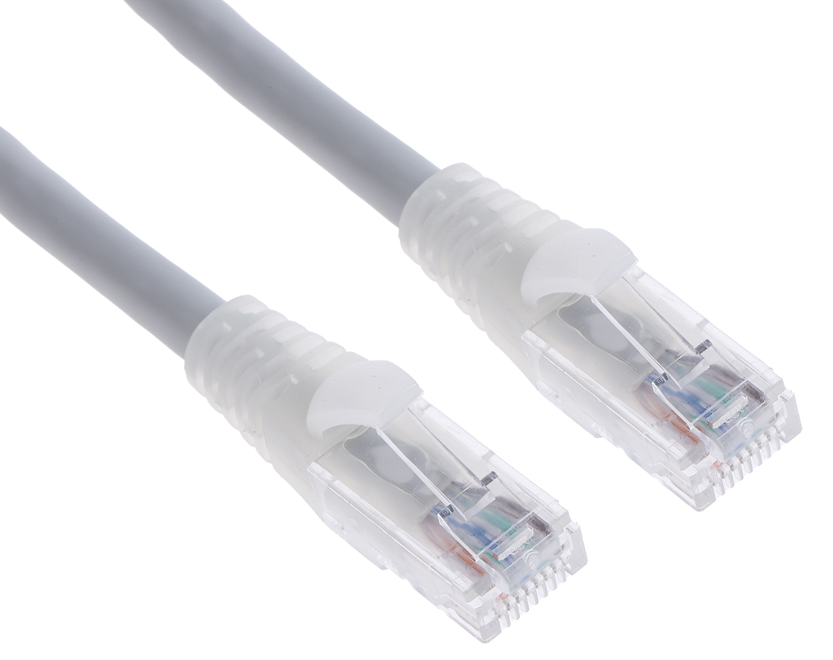 RS PRO, 10m Cat6, Grey RJ45 to Male RJ45 Male, U/UTP Unshielded, Terminated PVC Sheath