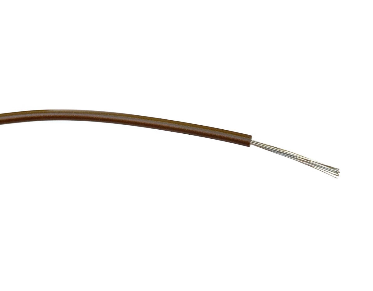 RS PRO Brown 0.5mm² Hook Up Wire, 20 AWG, 16/0.2 mm, 500m, PVC Insulation