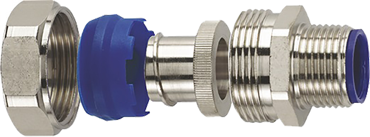 Flexicon External Thread Fitting, Conduit Fitting, 16mm Nominal Size, M20, Brass IP66, IP67, IP68, IP69 rating
