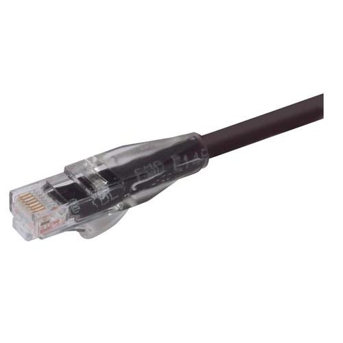 L-ComTRD, 7ft Cat5e, Black RJ45 to Male RJ45 Male, Copper Braid Shielded, Terminated PVC Sheath