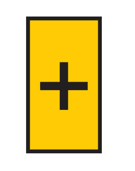 HellermannTyton WIC Snap On Clip On Cable Marker, Yellow, Pre-printed "+", 2 → 2.8mm Cable, 561-01704