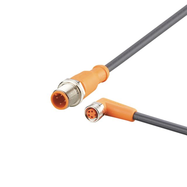 ifm electronic Male 4 way M12 to Female 4 way M8 Communication Cable, 3 m