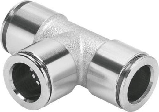 Festo NPQM-T-Q12-E-P10 Series Tee Tube-to-Tube Adaptor Push In 12 mm, Push In 12 mm to Push In 12 mm, Tube-to-Tube