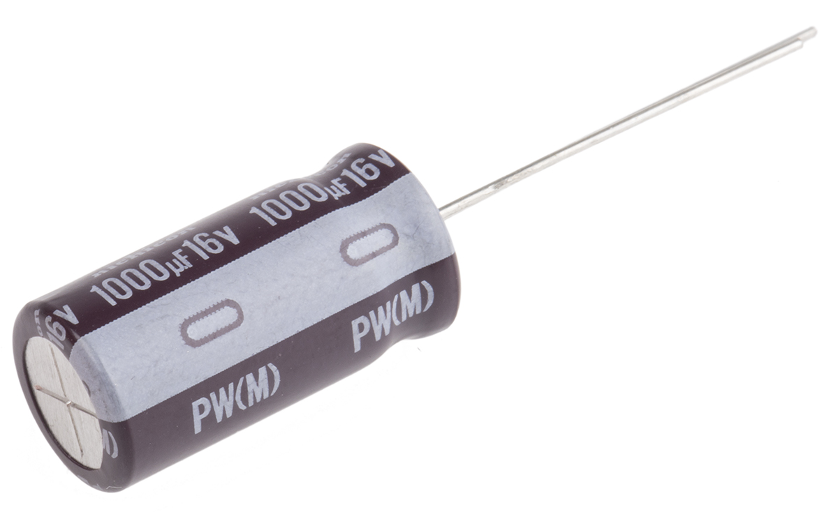 Nichicon 1000μF Aluminium Electrolytic Capacitor 16V dc, Radial, Through Hole - UPW1C102MPD