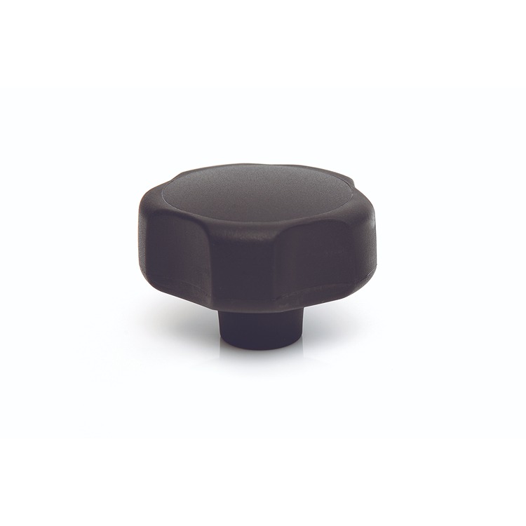 RS PRO Black Thermoplastic Multiple Lobes Clamping Knob, M10, Threaded Mount