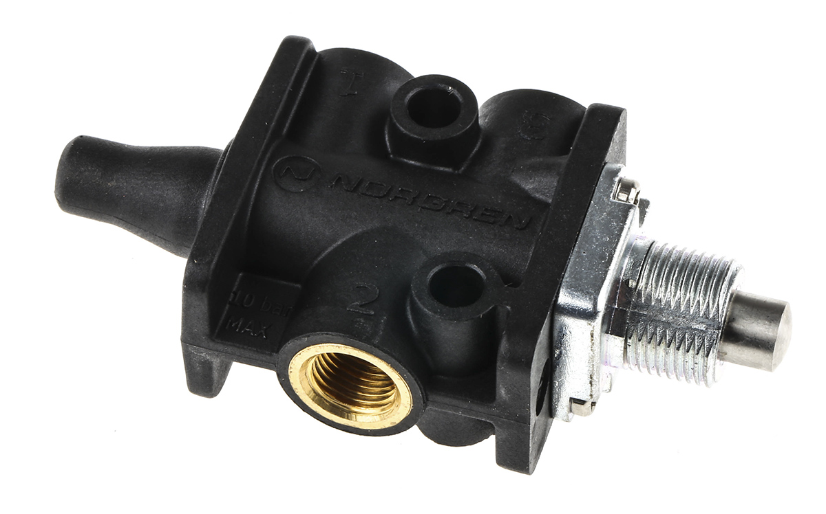 Norgren Plunger 3/2 Pneumatic Manual Control Valve Super X Series, G 1/8, 1/8in, III B