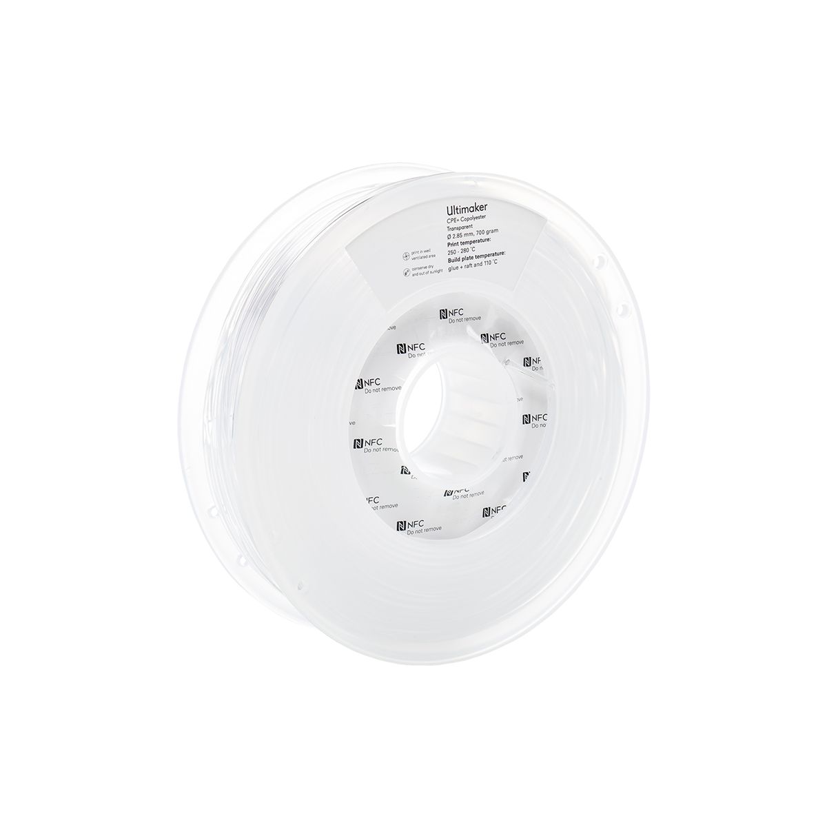 Ultimaker 2.85mm Transparent CPE+ 3D Printer Filament, 700g