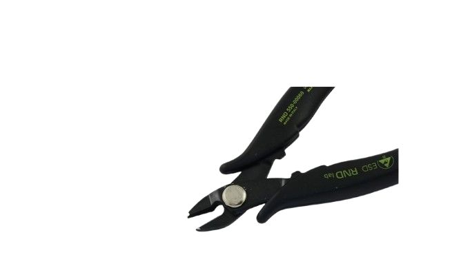RND RND 550-00060 Pliers, 160 mm Overall, Angled, Straight Tip, 14mm Jaw, ESD