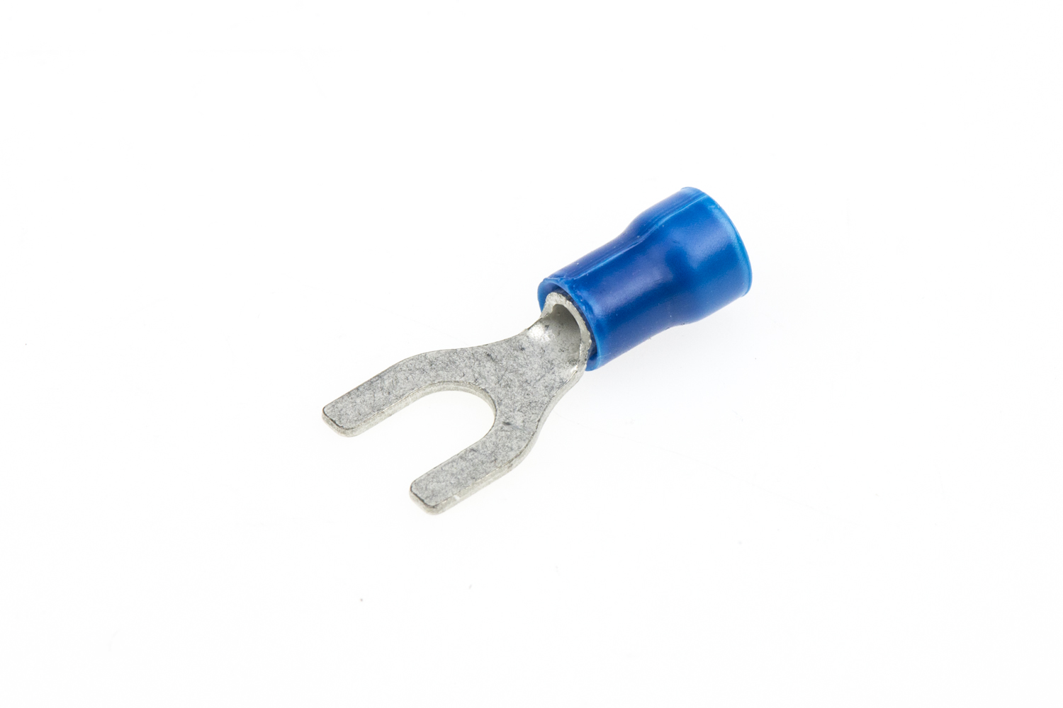 TE Connectivity PLASTI-GRIP Insulated Crimp Spade Connector, 1mm² to 2.6mm², 16AWG to 14AWG, M5 Stud Size Vinyl, Blue