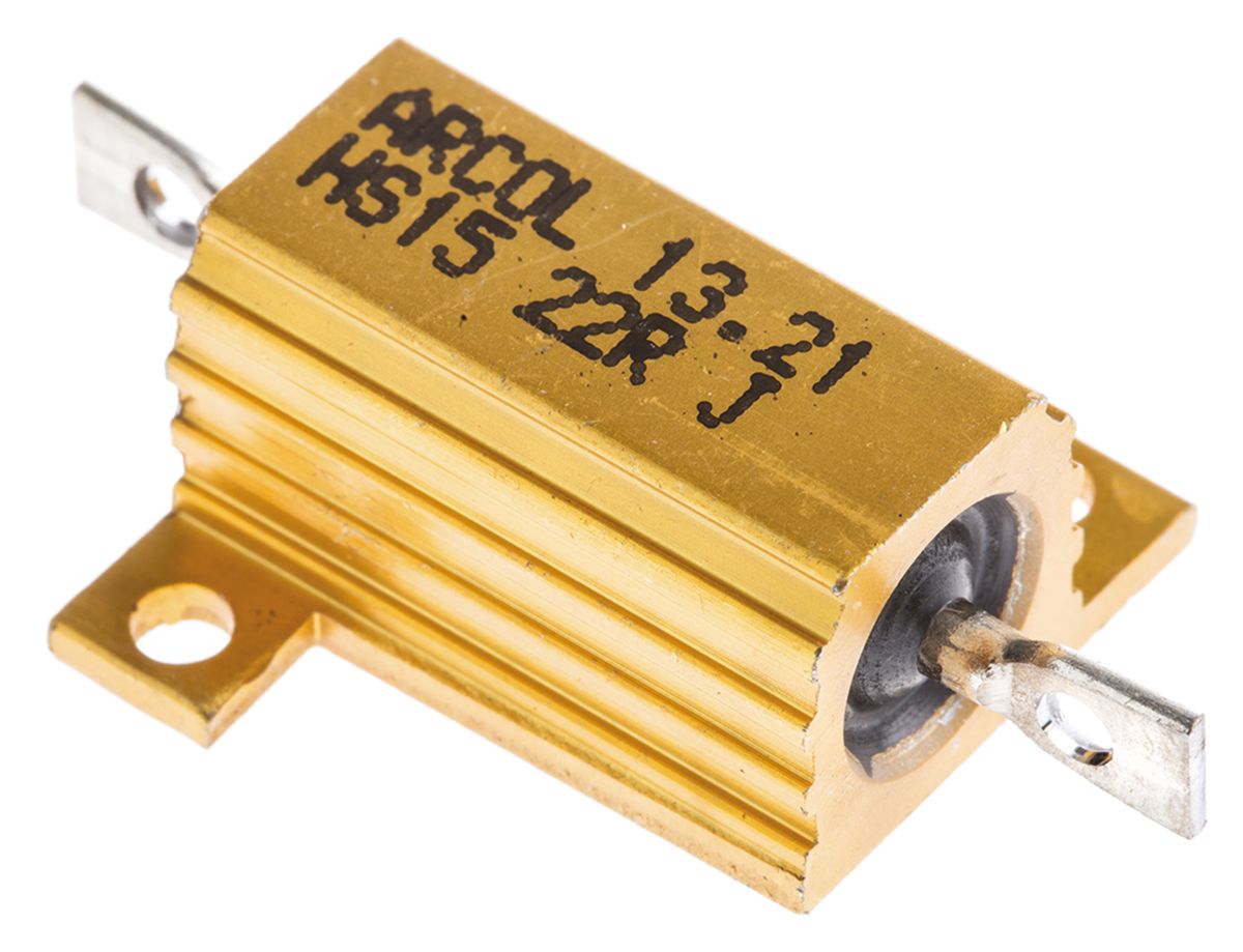 Arcol, 22Ω 15W Wire Wound Chassis Mount Resistor HS15 22R J ±5%