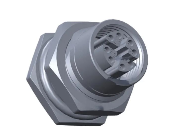 Amphenol Industrial Industrial Circular Connector, 8 Contacts, Panel, M12 Connector, Socket, Female, IP67, M Series