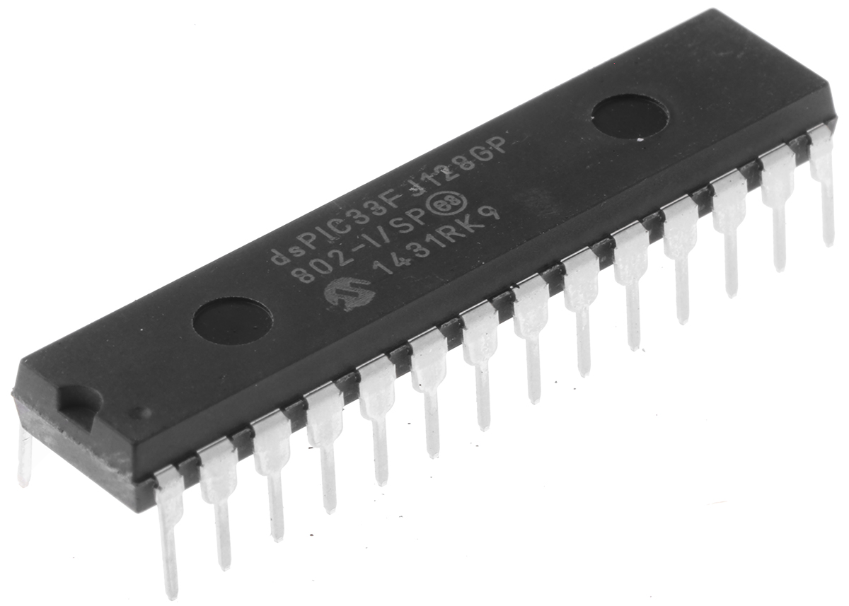 dsPIC33FJ128GP802-I/SP Microchip, 16bit Digital Signal Processor 40MHz 128 kB Flash 28-Pin SPDIP