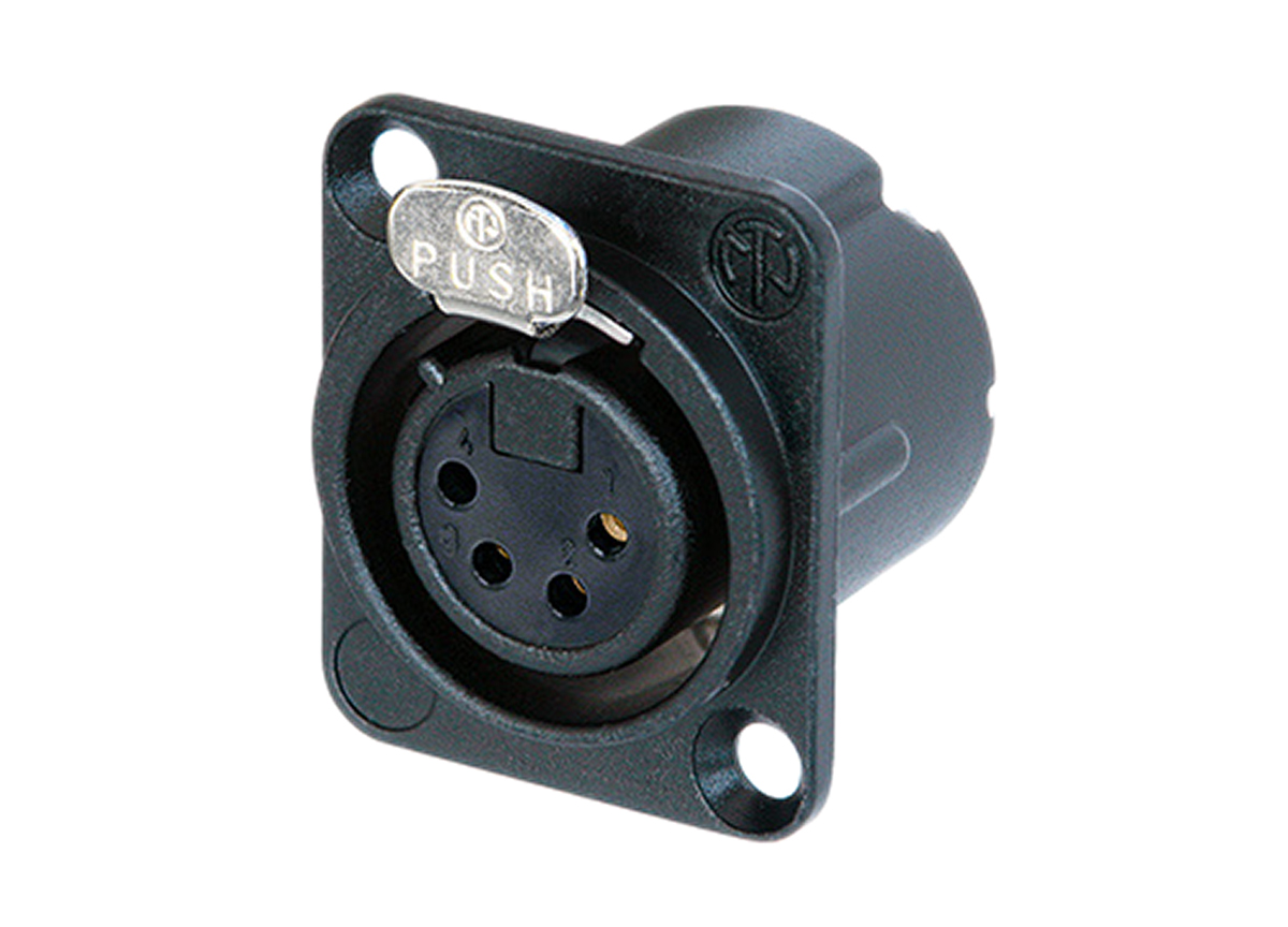 Neutrik Panel Mount XLR Connector, Female, 50 V, 4 Way, Gold Plating