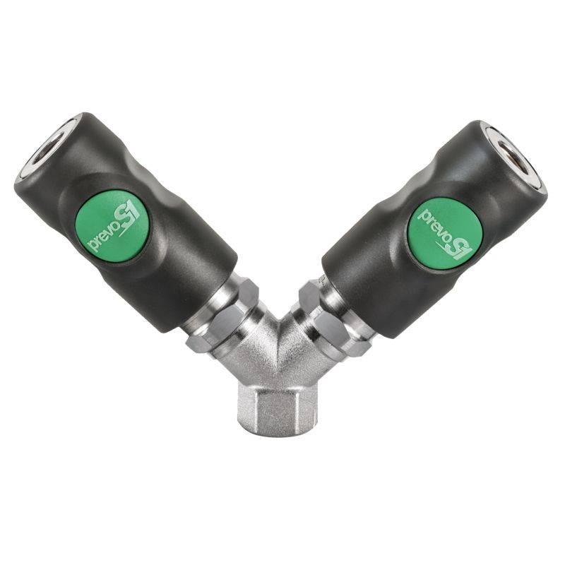 PREVOST Composite Body Female Safety Y-Shaped Quick Connect Coupling, G 1/2 Female Threaded