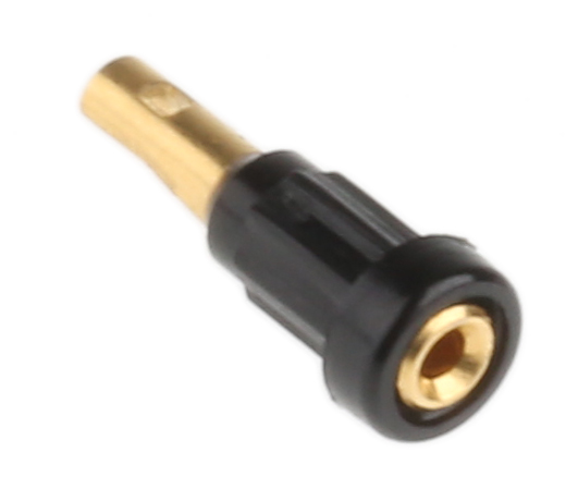 Staubli Black Female Banana Socket, 1mm Connector, Solder Termination, 20A, 30 V, 60V dc, Gold Plating