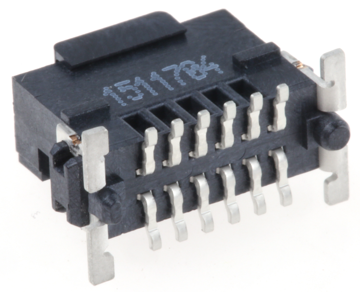 ERNI SMC Series Straight Surface PCB Header, 12 Contact(s), 1.27 mm Pitch, 2 Row, Shrouded