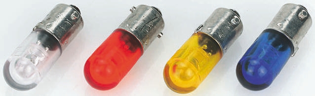 Dialight Green LED Indicator Lamp, 28V dc, BA9s Base, 10mm Diameter, 825mcd