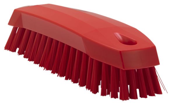Vikan Medium Bristle Red Scrubbing Brush, 20mm bristle length, Polyester bristle material