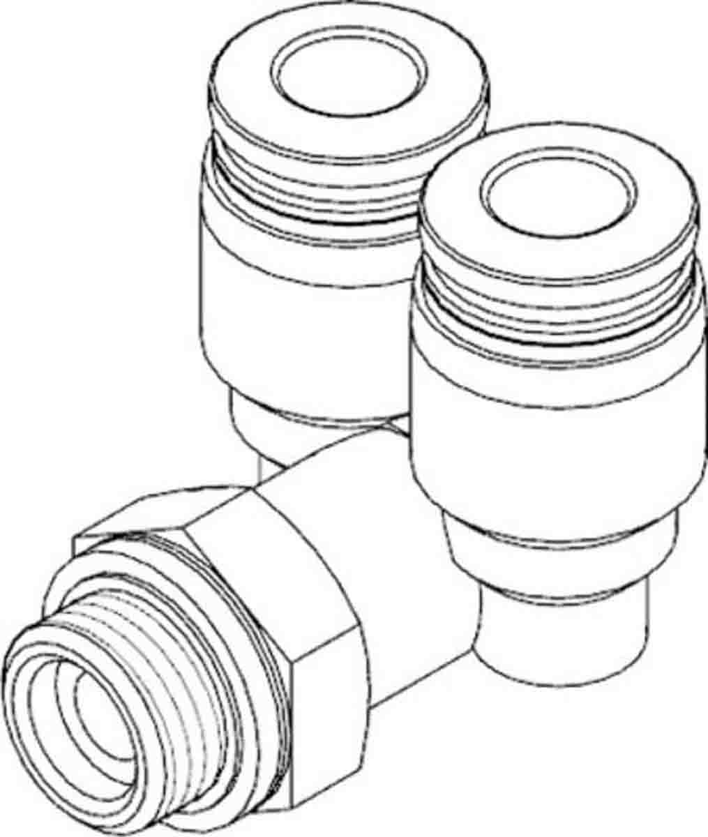 Festo Y Threaded Adaptor, Push In 10 mm to Push In 10 mm, Threaded-to-Tube Connection Style, 186195