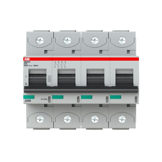 ABB S800U MCB, 4P, 25A, Type Z, 240V AC, 50 kA Breaking Capacity