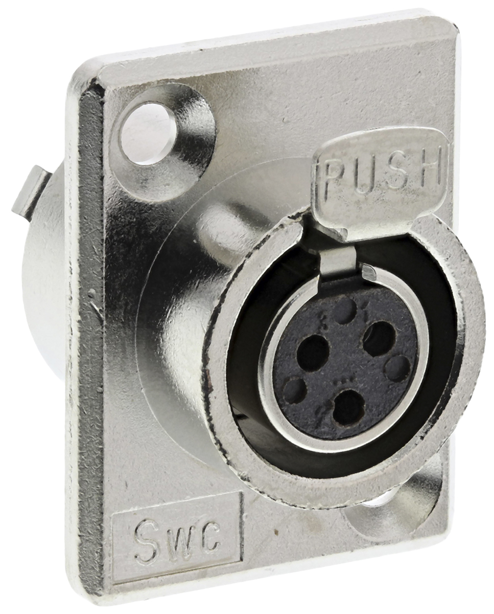 Switchcraft Panel Mount XLR Connector, Female, 125 V ac, 3 Way, Silver Plating