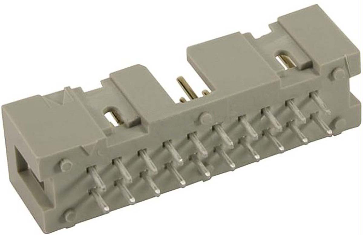 HARTING SEK 18 Series Straight Through Hole PCB Header, 10 Contact(s), 2.54 mm Pitch, 2 Row, Shrouded