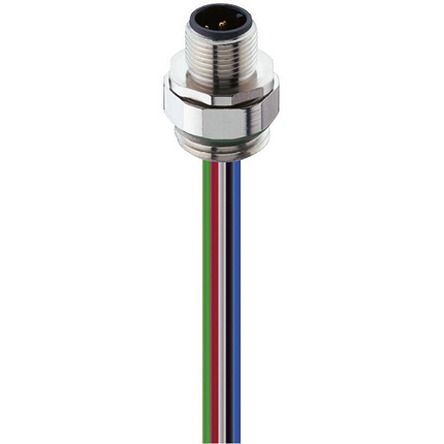 Lumberg Automation Connector, 5 Contacts, Front, M12 Connector, Plug, Male, IP65, IP67, 0936 DMC Series