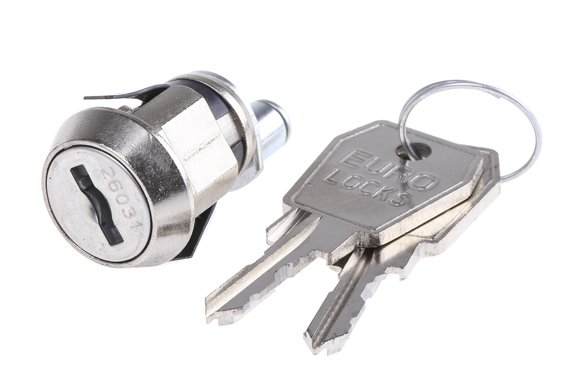 Euro-Locks a Lowe & Fletcher group Company Multi-Drawer Lock, 20mm Panel-to-Tongue, 19.1 x 16.6mm Cutout, Key Unlock
