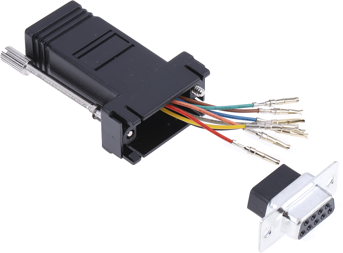 RS PRO D Sub Adapter Female 9 Way D-Sub to Female RJ45