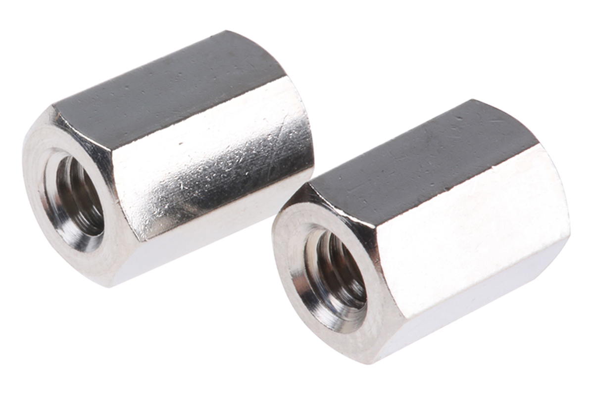 Essentra Standoff, M4 x M4 Thread, 10mm Body, Brass, Female/Female