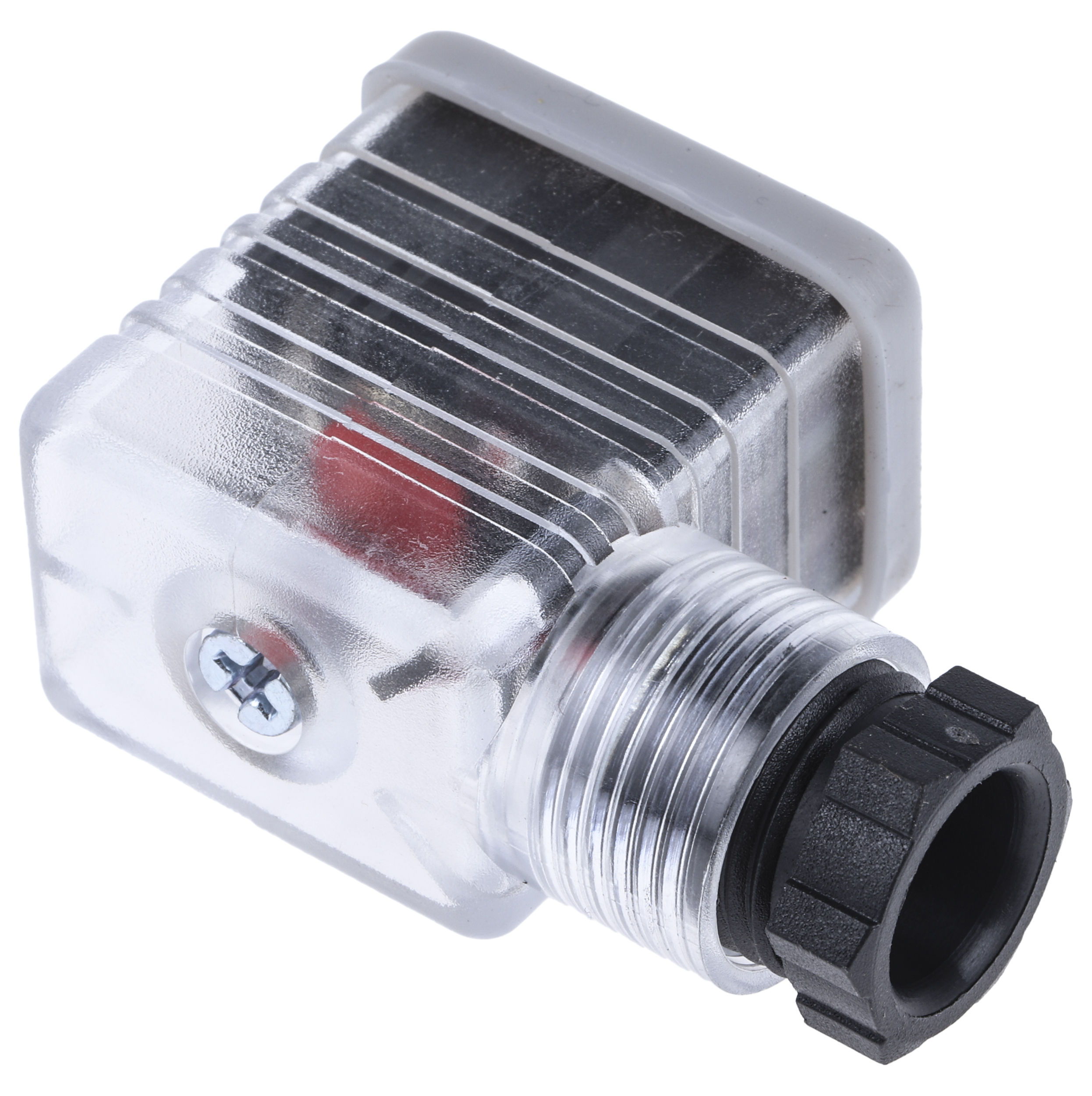 RS PRO 2P+E DIN 43650 B, Female Solenoid Valve Connector with Indicator Light, 24 V dc Voltage