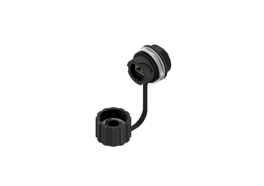 CONEC 17 Series Single-Port RJ45 Receptacle & Cover Assembly Kit, Cat5e, Shielded