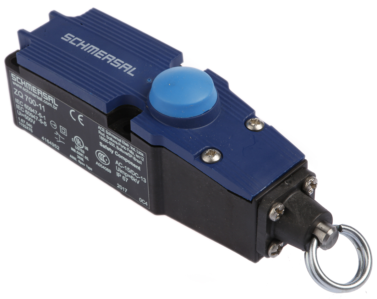 Schmersal ZQ700 Rope Pull Switch, 10m, NO/NC, Straight