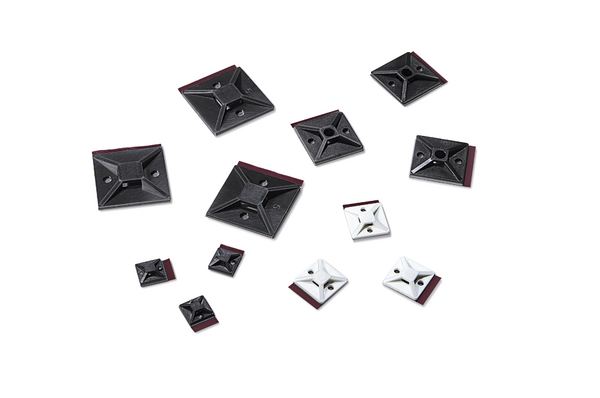 HellermannTyton Self Adhesive Black Cable Tie Mount 19 mm x 19mm, 4.4mm Max. Cable Tie Width