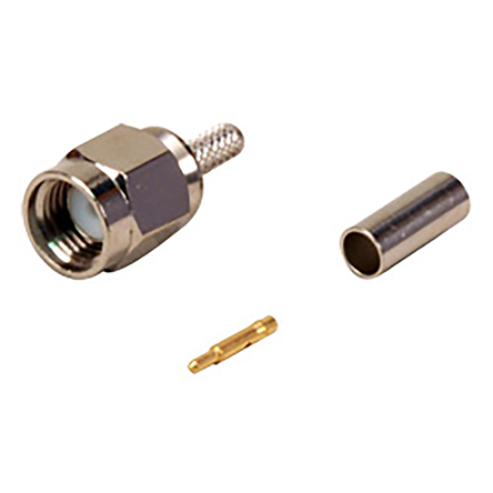Cinch SMA Series, Plug Cable Mount SMA Connector, 50Ω, Crimp Termination, Straight Body
