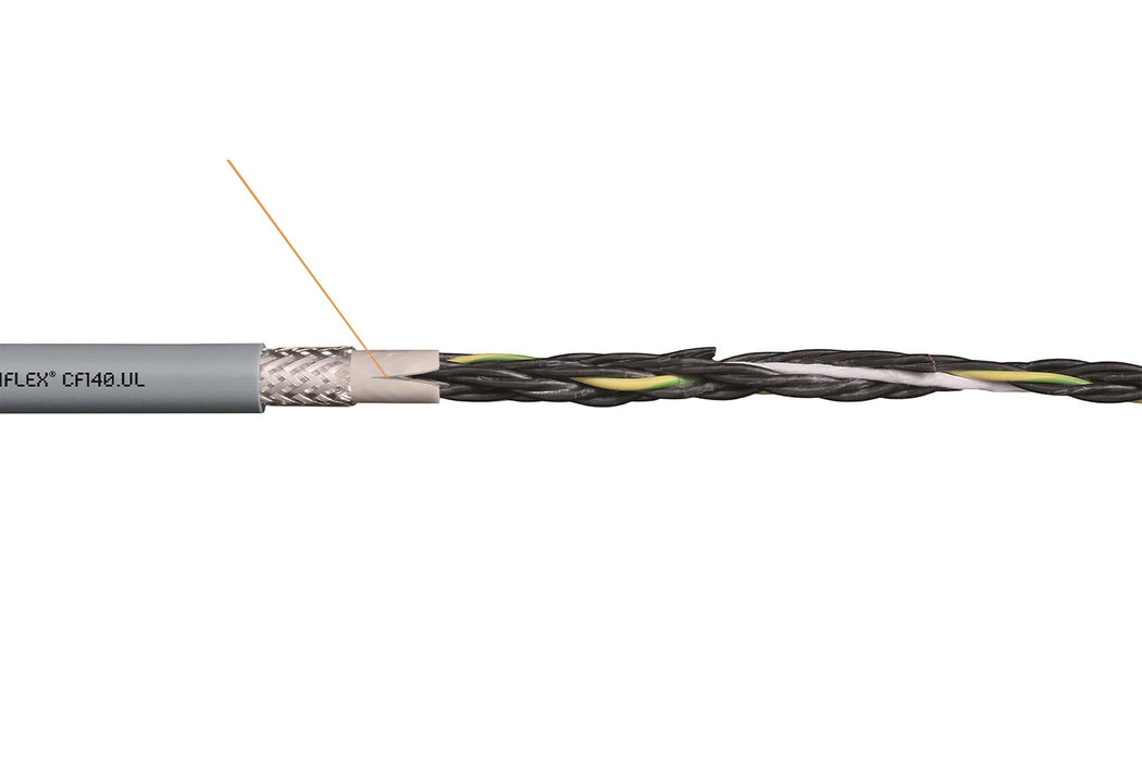 Igus Chainflex CF140.UL Control Cable, 3 Cores, 0.5 mm² 20 AWG, Screened, 25 m, Grey Polyvinyl Chloride Sheath