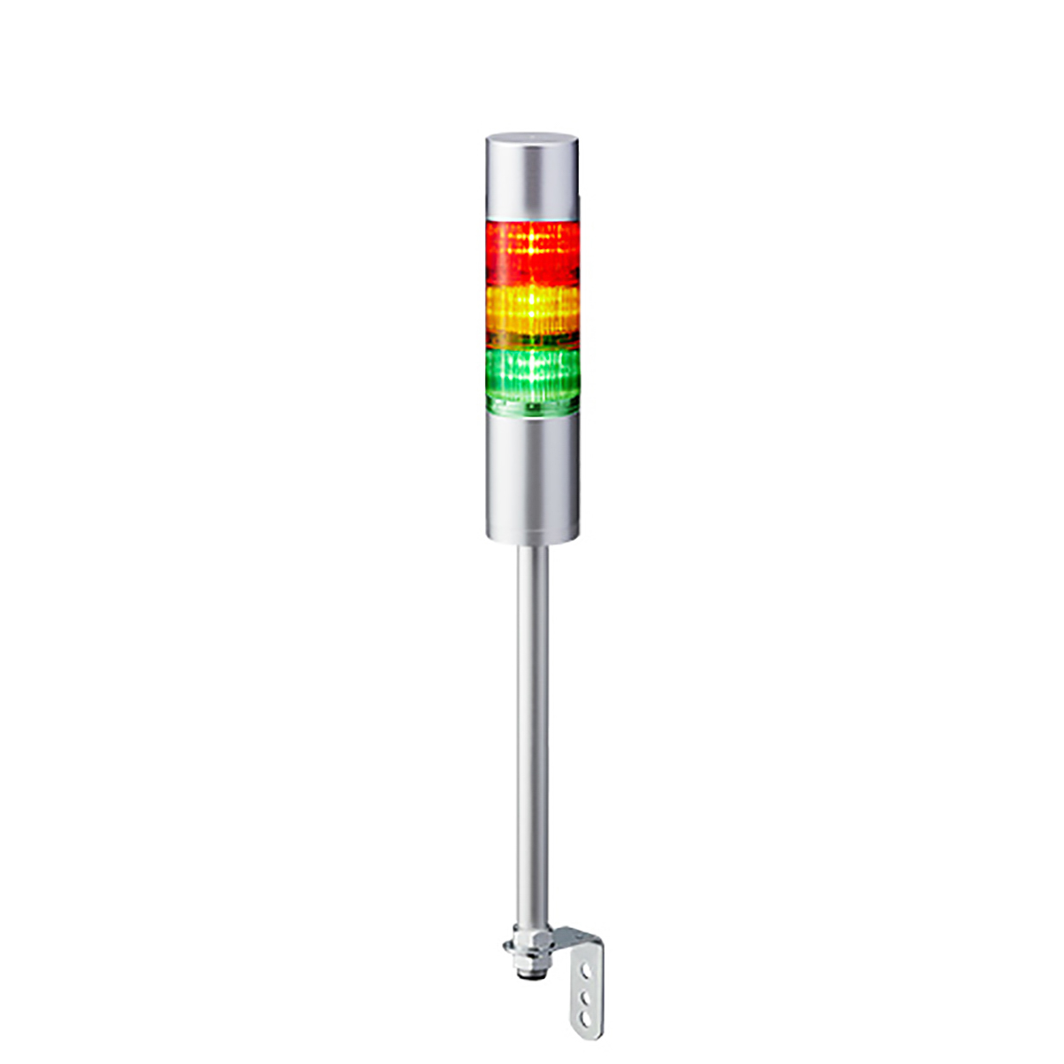 Patlite LR6 Series Coloured Buzzer Signal Tower, 3 Lights, 24 V dc, Pole Mount