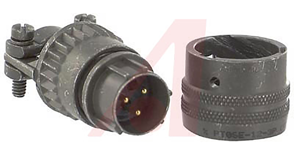 Amphenol Socapex, PT, Copper Alloy 3 Way Cable Mount MIL Spec Circular Connector PlugGreen, Pin Contacts,Shell Size 12,