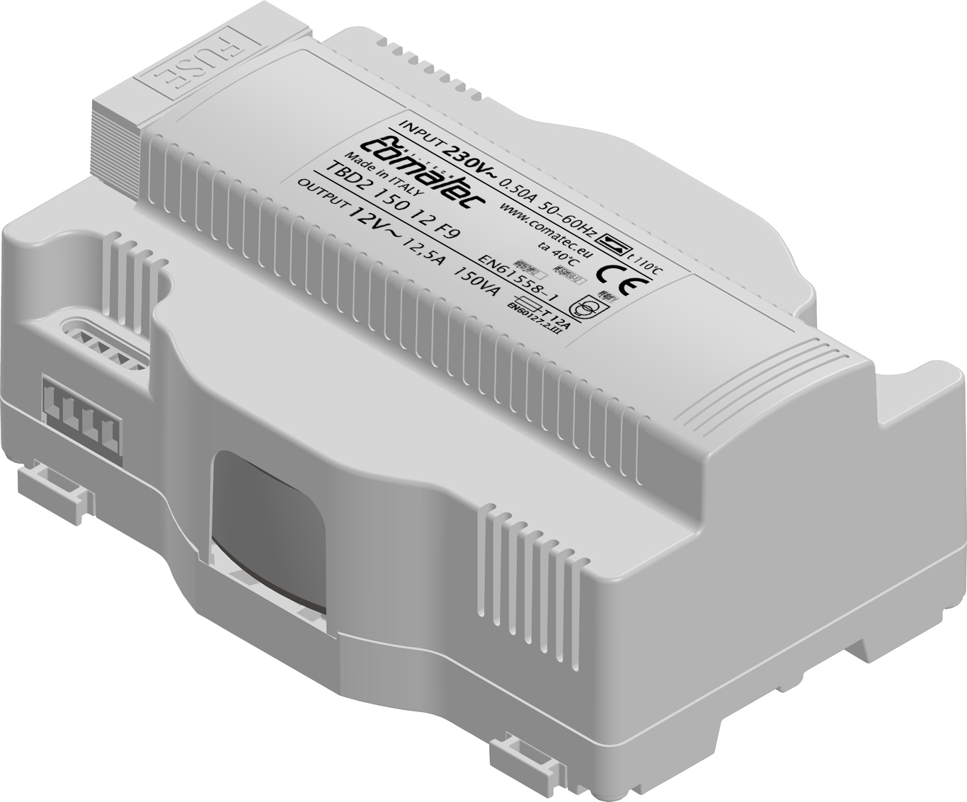 Comatec 150VA DIN Rail Transformer, 230V ac Primary, 12V ac Secondary