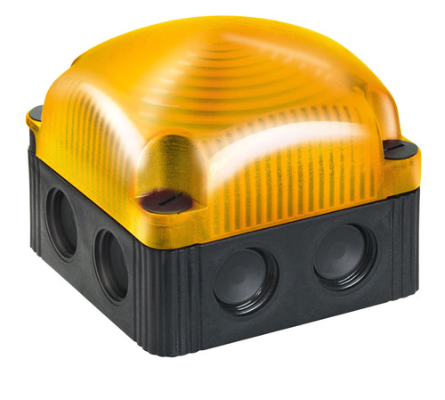 Werma BWM 853 Series Yellow Flashing Beacon, 115 → 230 V ac, Surface Mount, Wall Mount, LED Bulb, IP66, IP67
