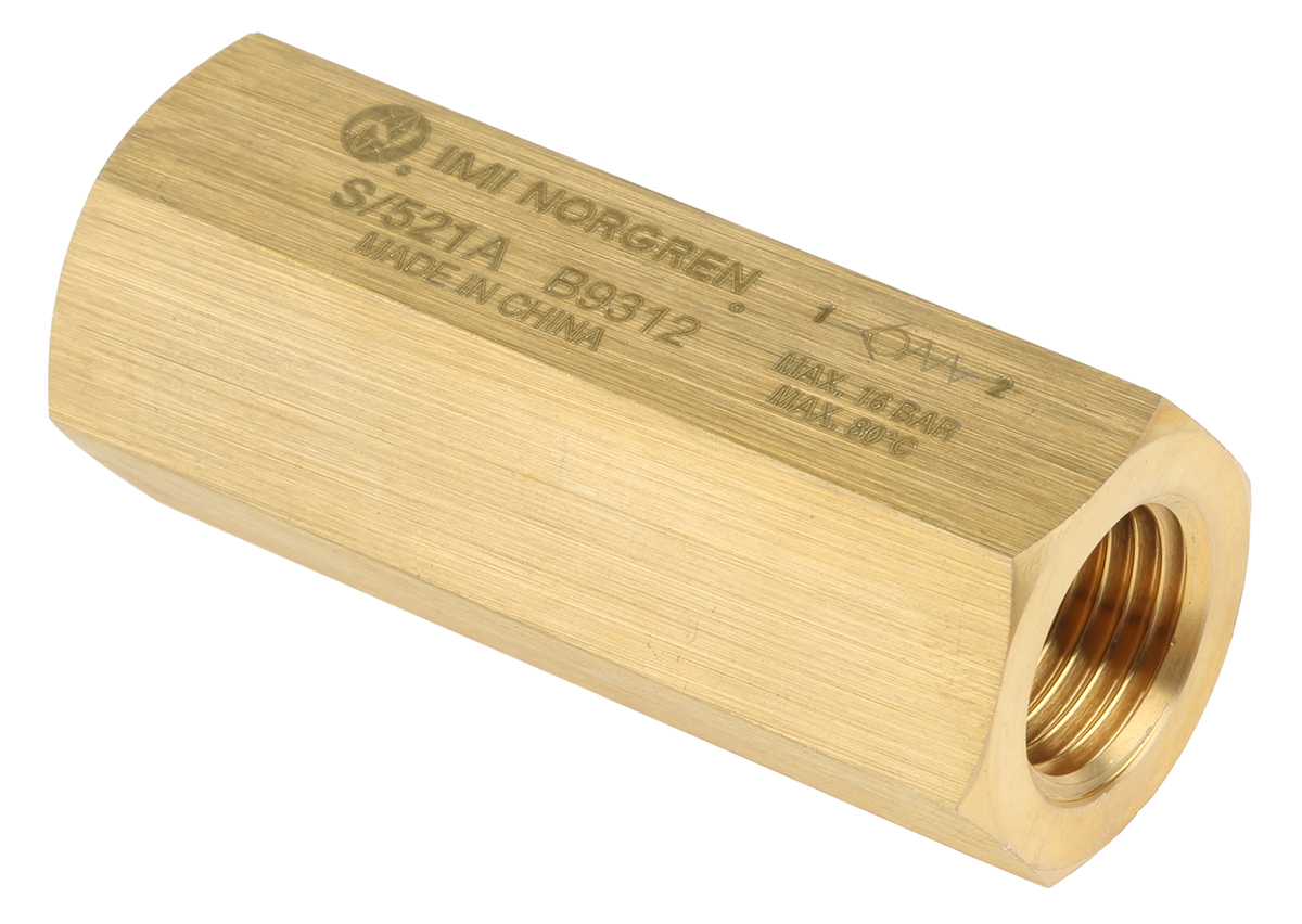 Norgren S/521 Non Return Valve G 1/4 Female Inlet, G 1/4 Female Outlet, 0.3 to 16bar