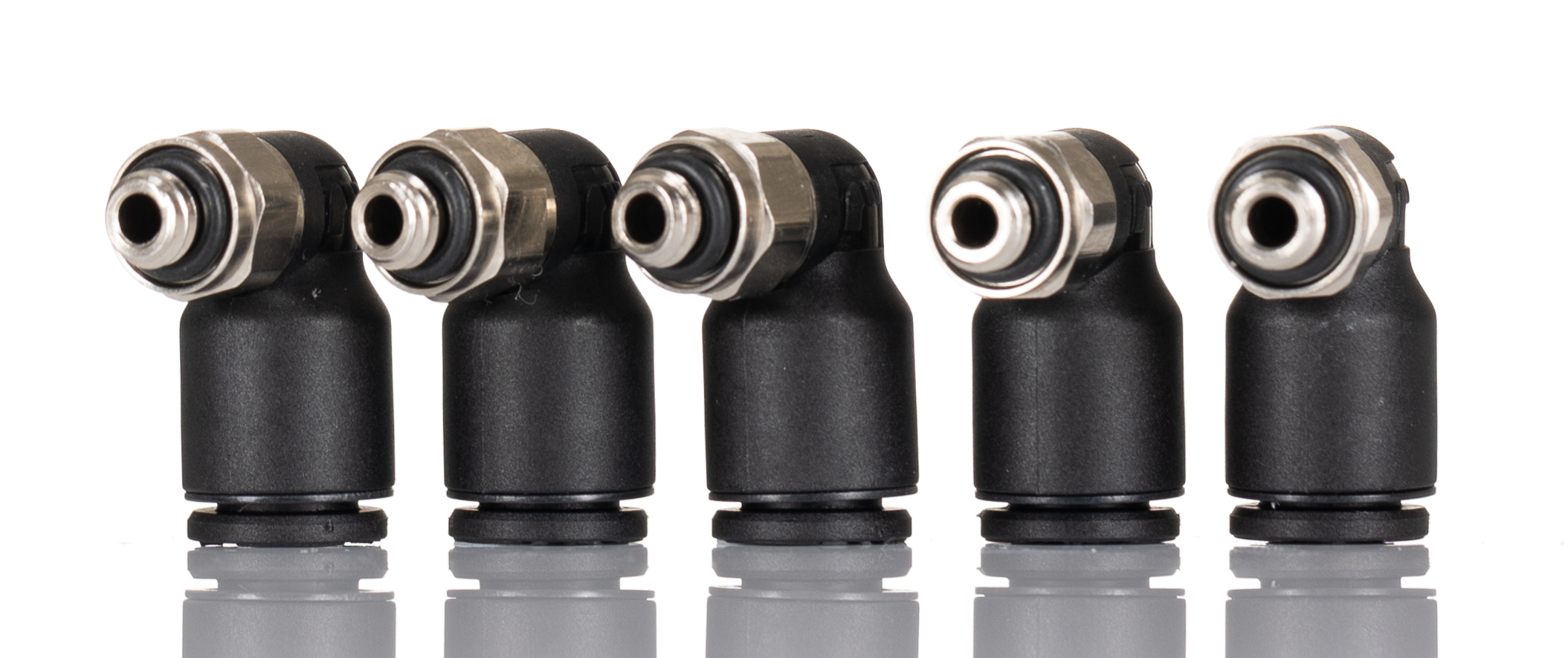 Legris LF3000 Series Elbow Threaded Adaptor, M5 Male to Push In 6 mm, Threaded-to-Tube Connection Style