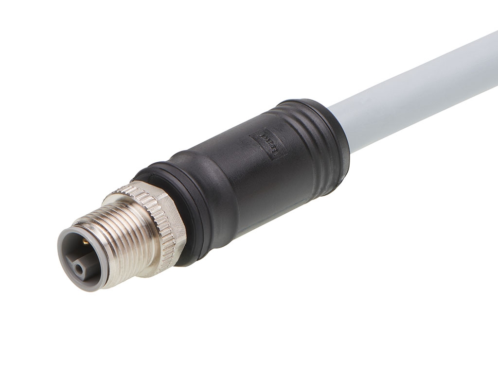 Brad from Molex Cordset, 5 Contacts, Cable, M12 Connector, Plug, Male, IP67, 120500 Series