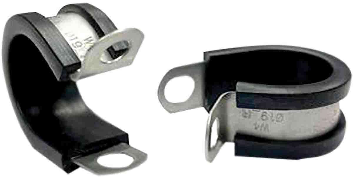 RS PRO 17mm Black, Stainless Steel P Clip