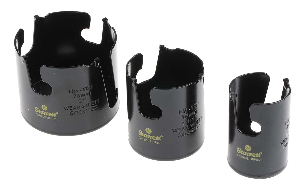 Starrett Tungsten Carbide Tipped 19 → 76mm Hole Saw Set