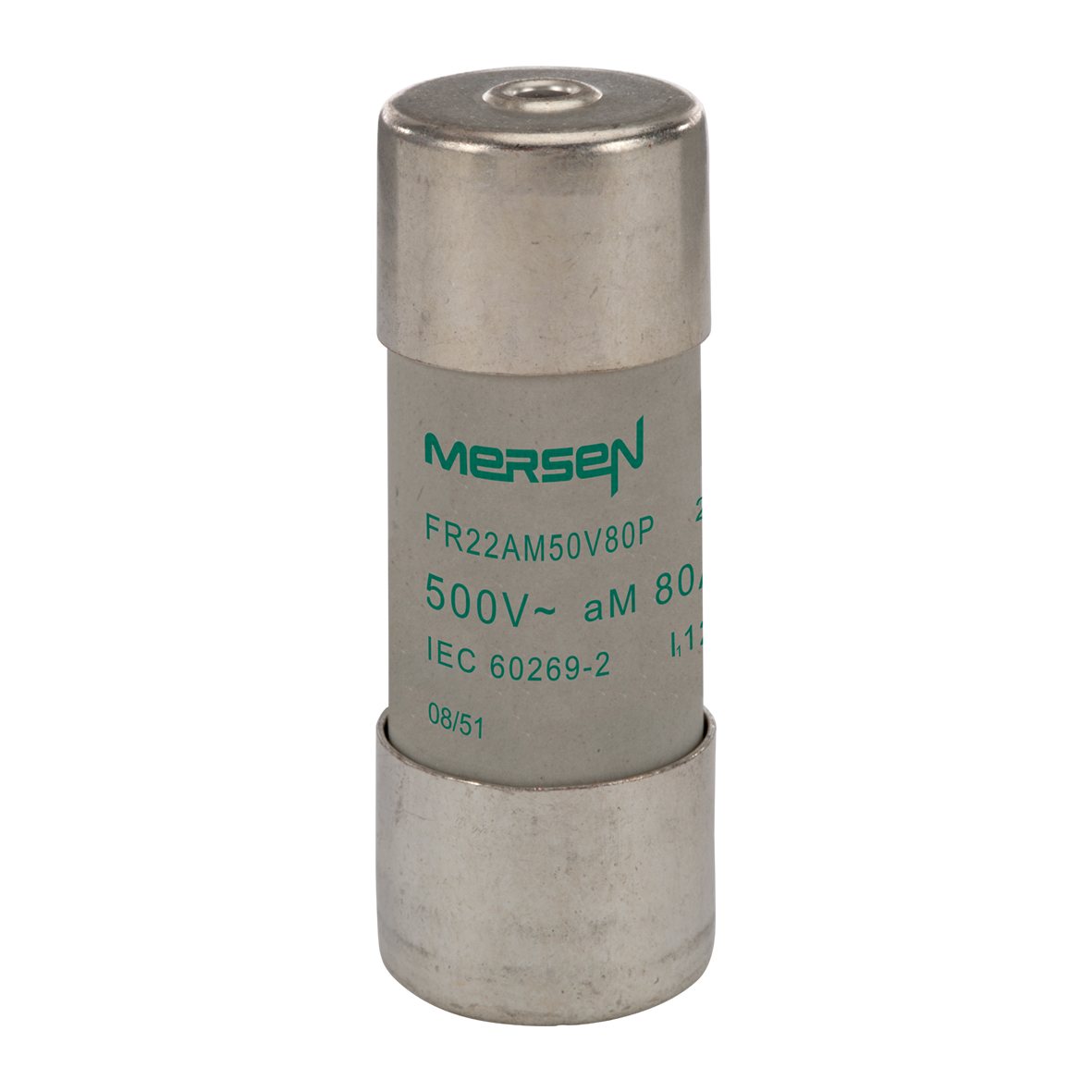 Mersen 80A Slow-Blow Ceramic Cartridge Fuse, 22.2 x 58mm