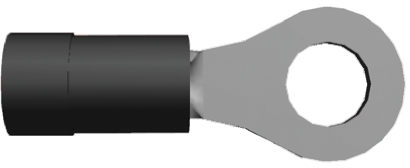 TE Connectivity, PIDG Insulated Ring Terminal, M6 Stud Size, 1.3mm² to 2mm² Wire Size, Black