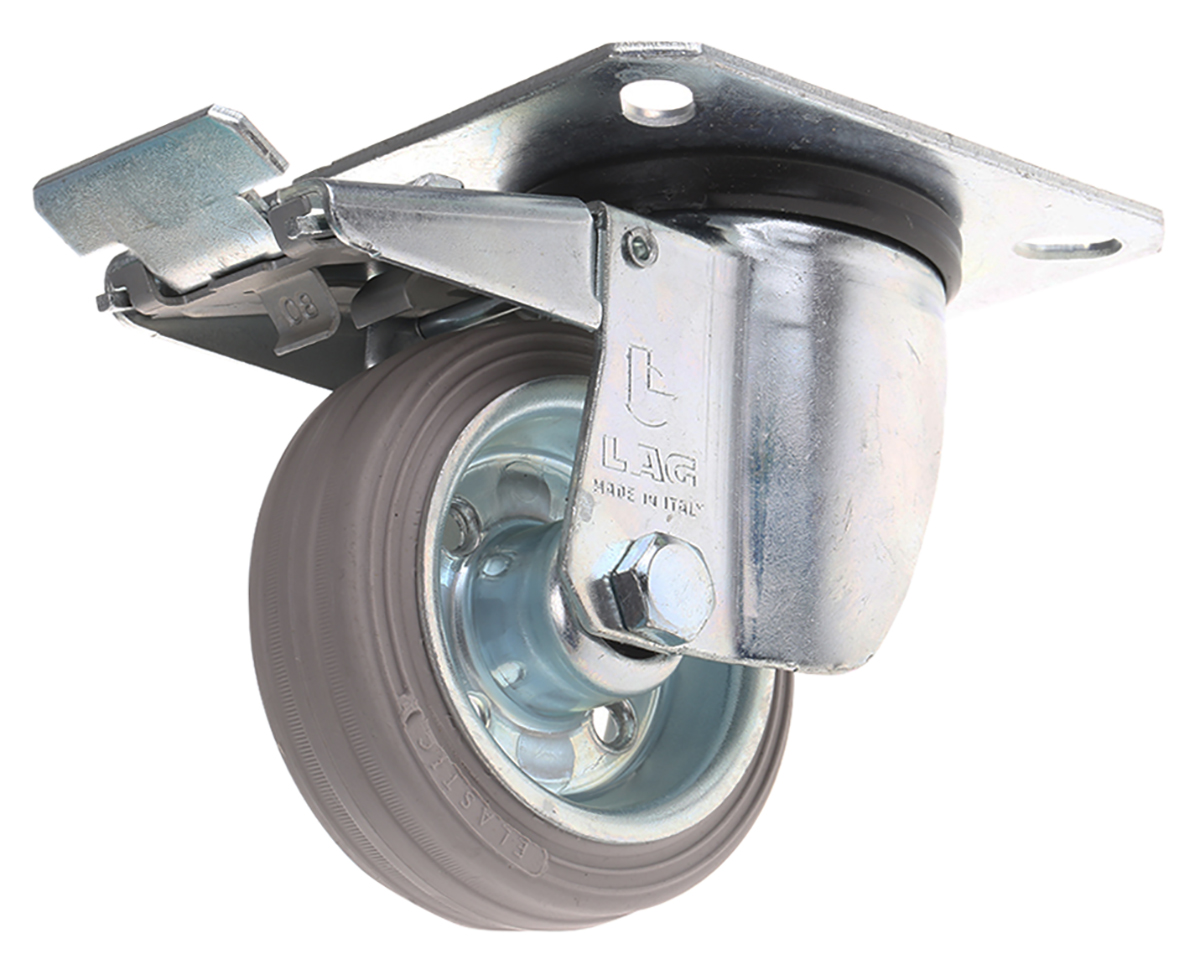 LAG Braked Swivel Castor Wheel, 60kg Capacity, 80mm Wheel