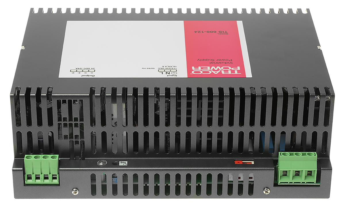 TRACOPOWER TIS Switched Mode DIN Rail Power Supply, 93 → 132V ac ac Input, 24V dc dc Output, 24A Output, 600W