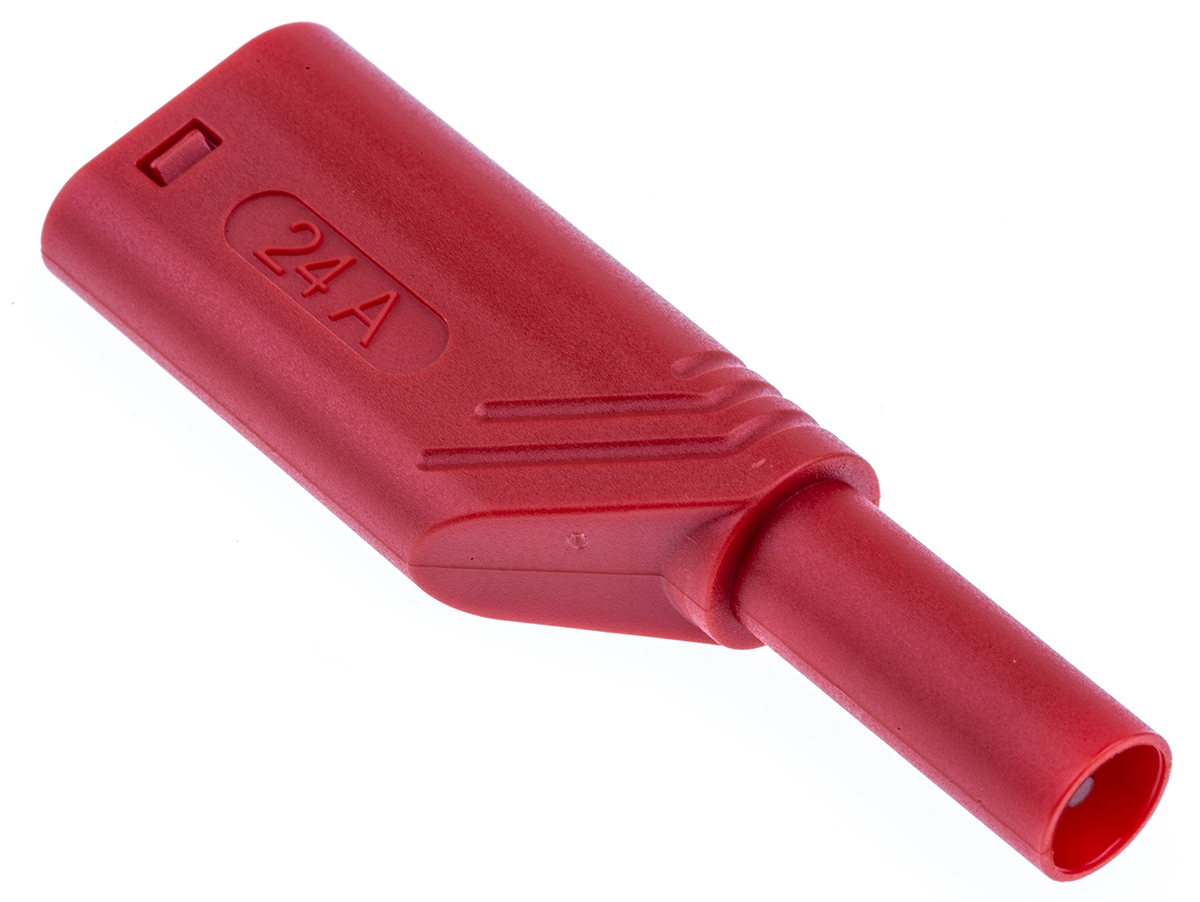 Hirschmann Test & Measurement Red Male Banana Plug, 4 mm Connector, Screw Termination, 16A, 1000V, Nickel Plating